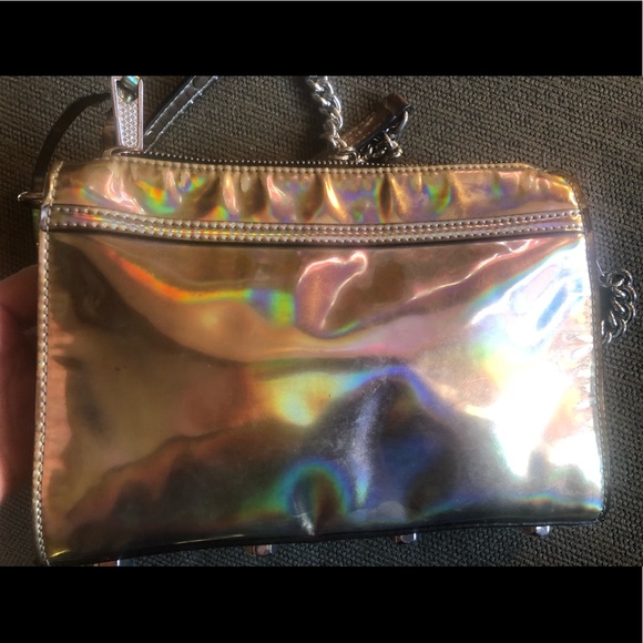 Rare Holographic Iridescent Hologram Rebecca Minkoff Mini Mac EUC - Picture 8 of 16